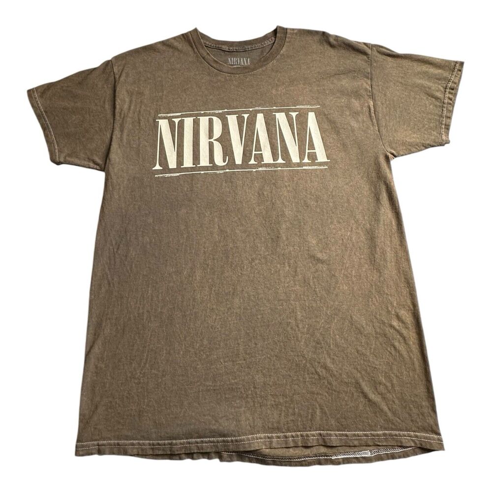 Nirvana World Tour T-Shirt Men's Size Large‎ Brown
